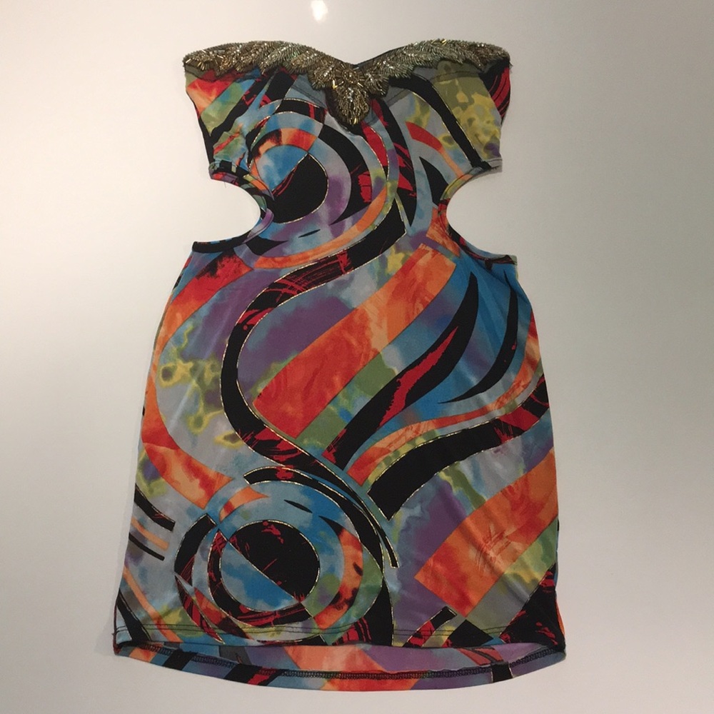 Trac Multicolored Mini Dress Size S - Picture 2 of 5